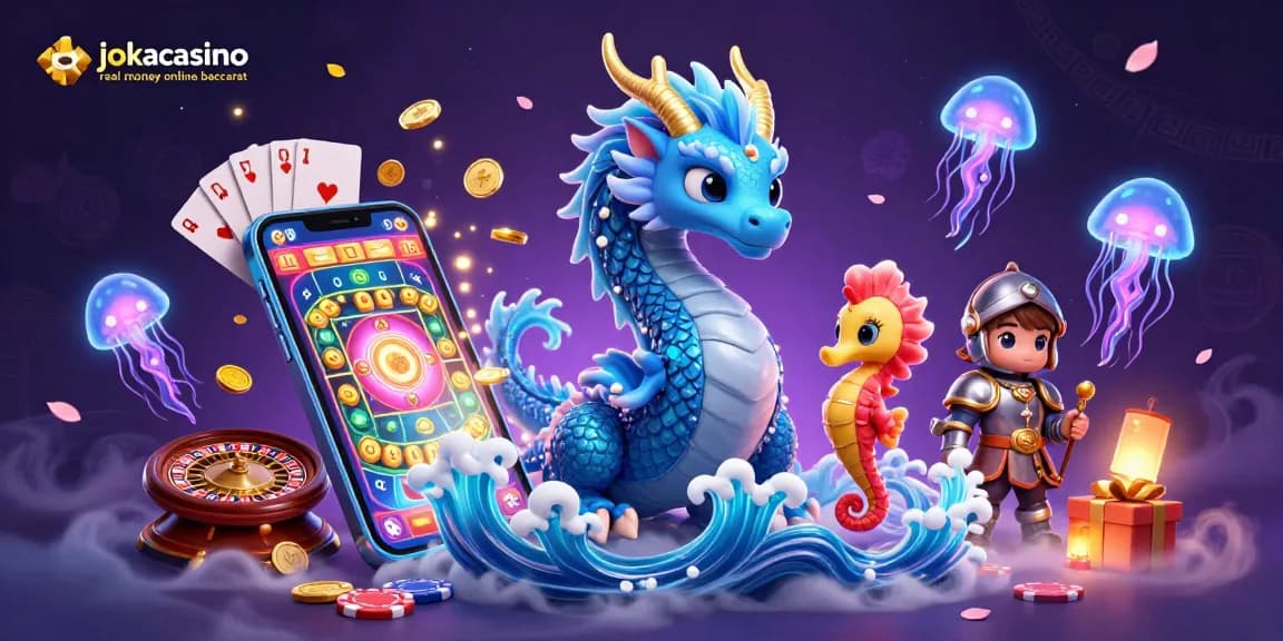 Experience jokacasino real money online baccarat with an immersive dragon-themed digital scene.