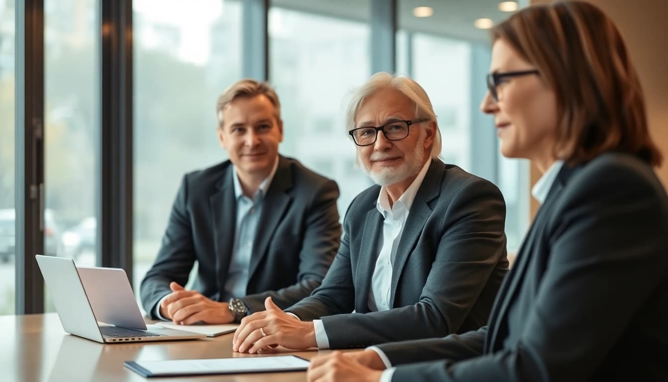 Berater für Unternehmensberatung Pflegedienst präsentiert effektive Strategien in einem modernen Büro.