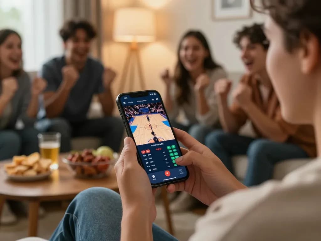 Engaging online betting session for MB66, showing live odds on a smartphone during a basketball match.