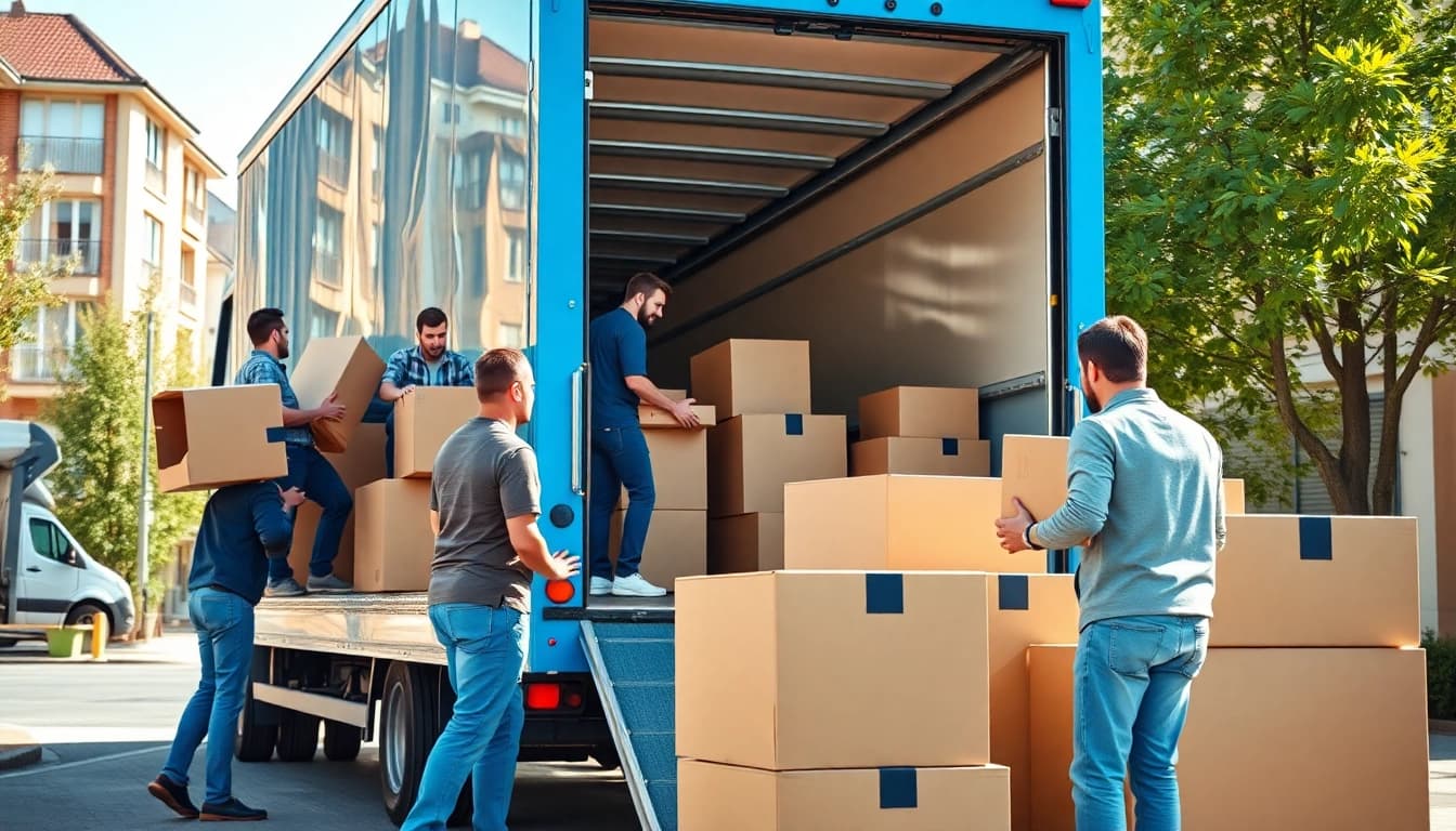 Umzugsunternehmen Worms: Efficient movers packing furniture into a truck in Worms.