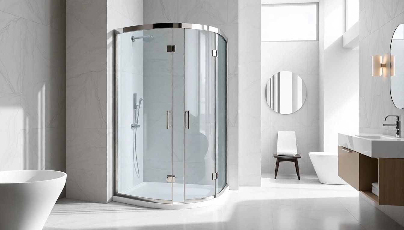 Gemütliche duschkabine 80x80 eckeinstieg mit modernem Design in einem eleganten Badezimmer.