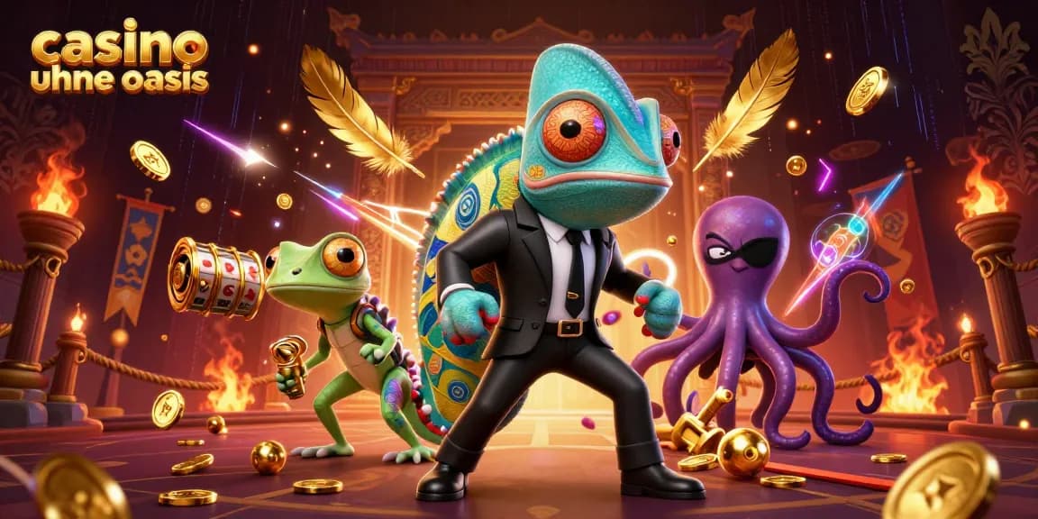 Spin your luck in thrilling casino ohne oasis adventures with vibrant characters in a lively 3D scene.