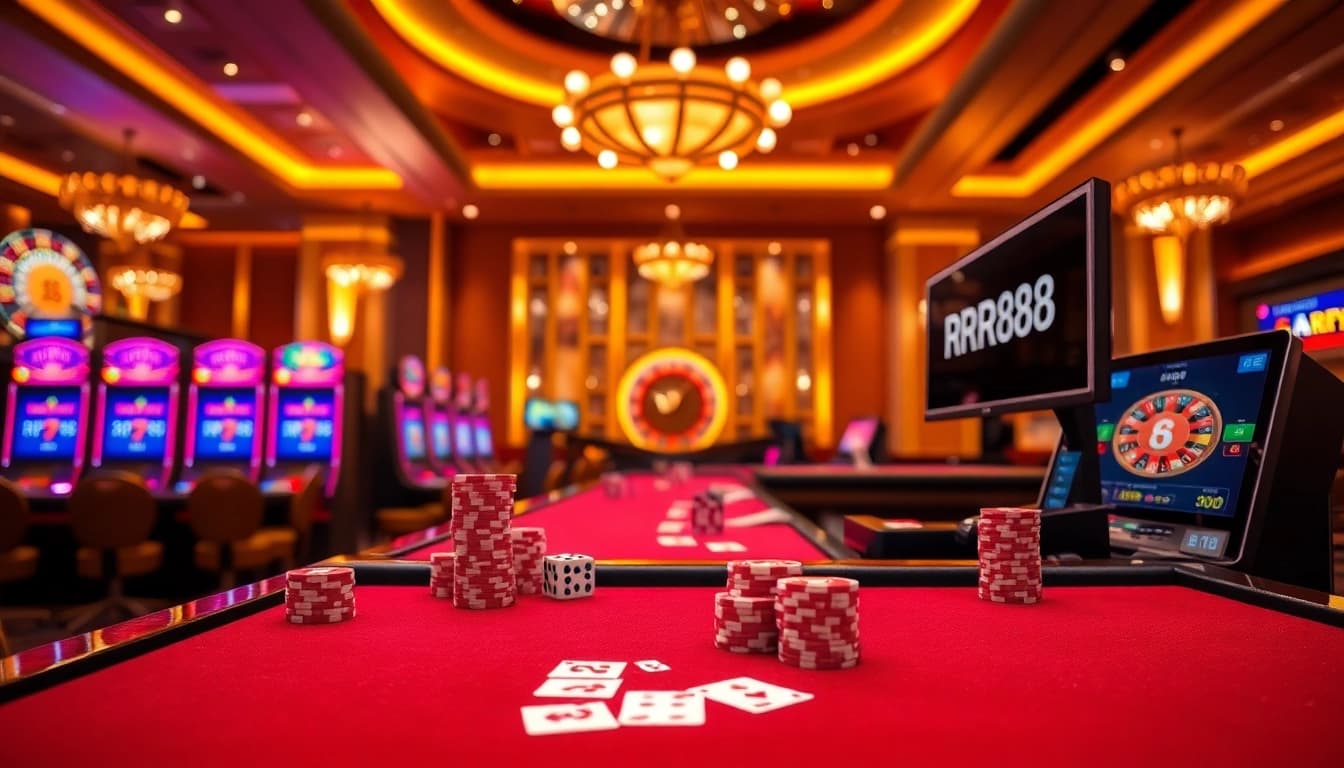 Experience RR88's vibrant casino atmosphere with lively games and premium betting options.