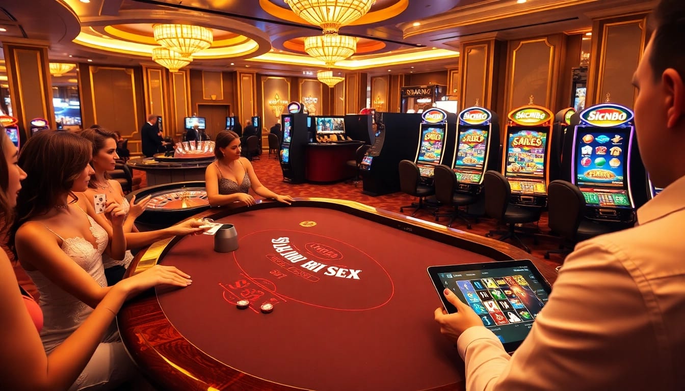 Engaging scene of gamblers at Nhà Cái S8 blackjack table, embodying excitement and luxury.