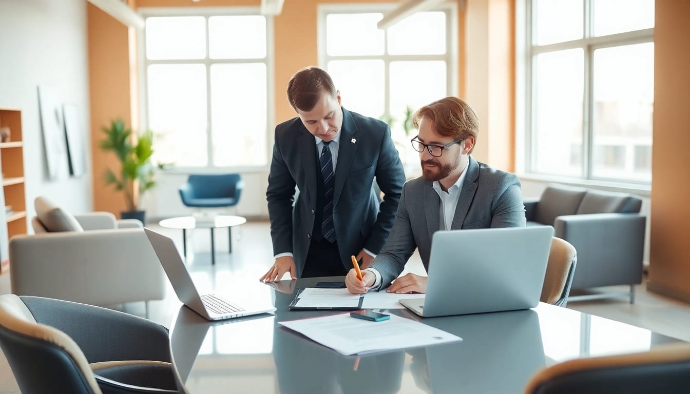 Business consultant analyzing data in a modern office setting focused on Unternehmensberatung strategies.