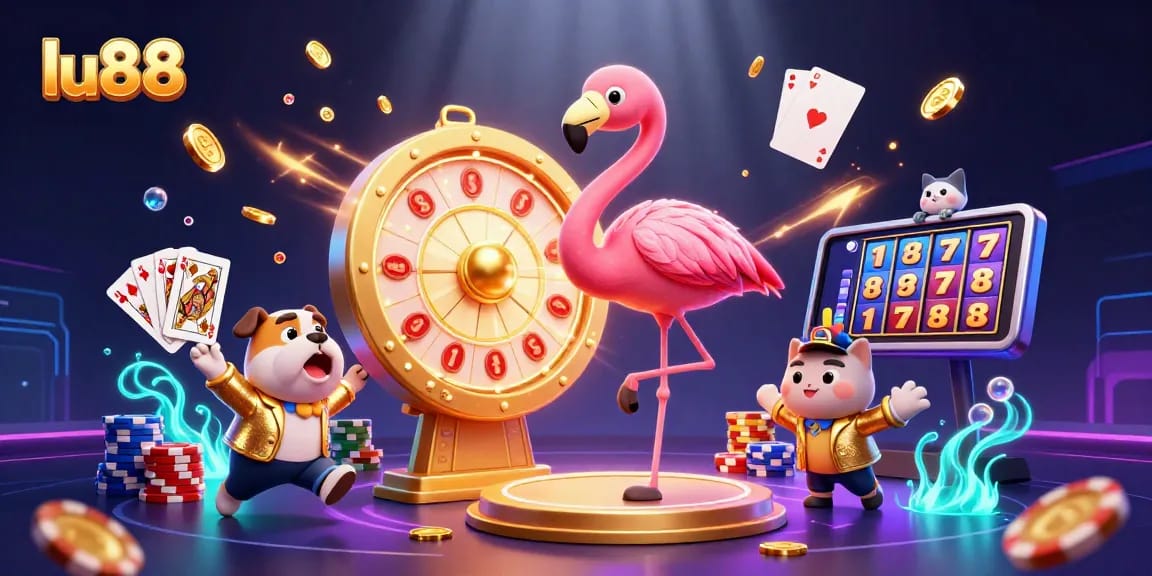 Engage with lu88 and experience thrilling wins while spinning the prize wheel in this vibrant casino scene.