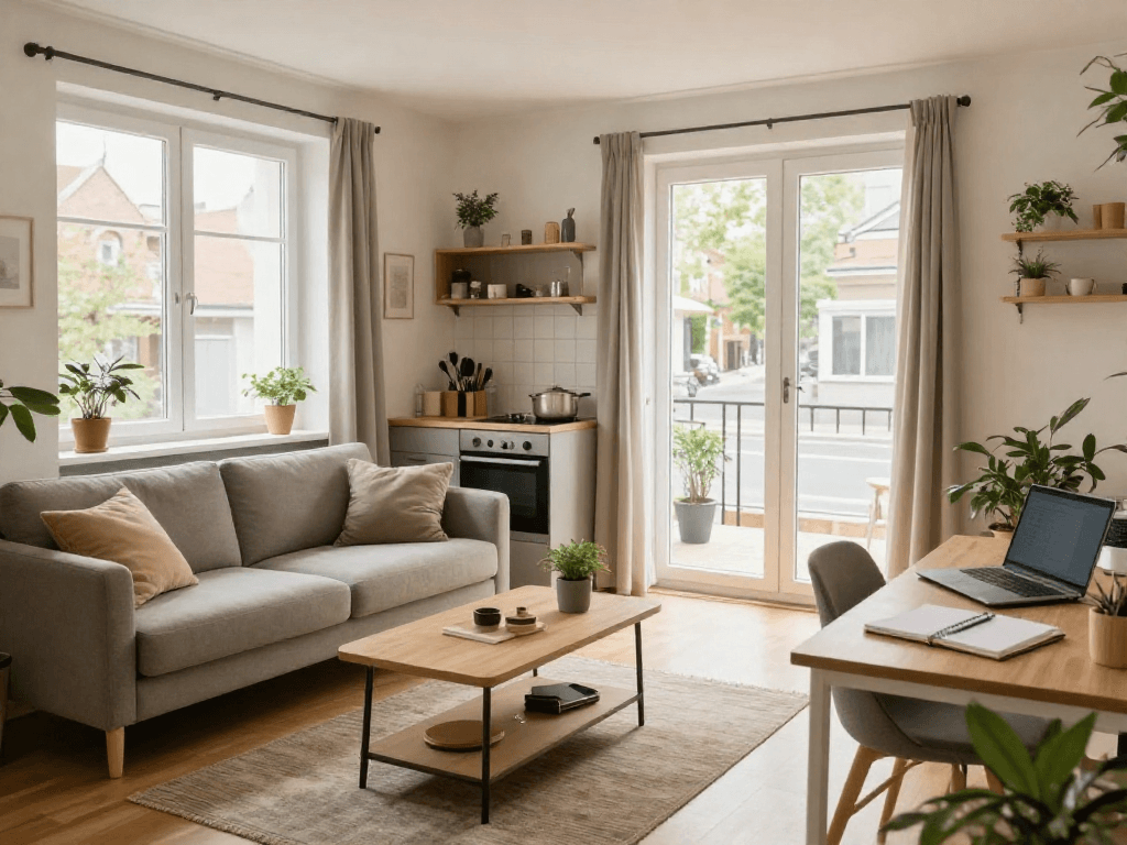 Moderne und gemütliche Monteurwohnung Hannover mit hellen Räumen und vollständiger Ausstattung.