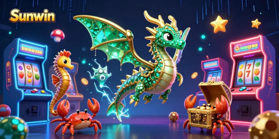 Experience the thrill of Sunwin's vibrant casino scene featuring enchanting characters and exciting slot games.