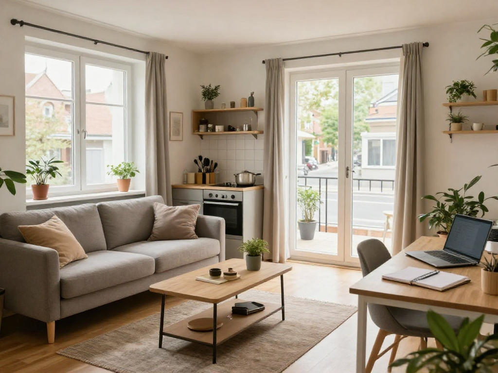 Moderne und gemütliche Monteurwohnung Hannover mit hellen Räumen und vollständiger Ausstattung.