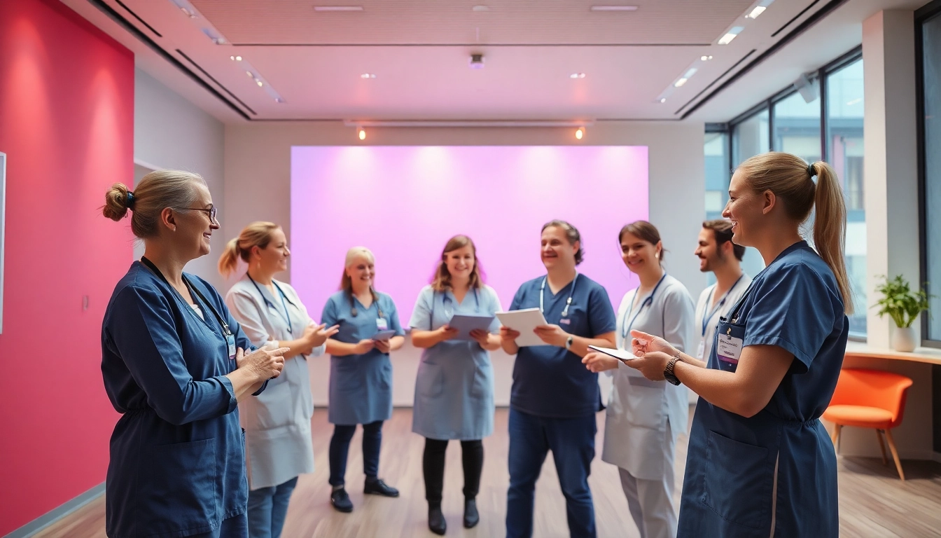 Enthusiasten beim Pflegemarketing-Event, die innovative Strategien für pflege marketing diskutieren.