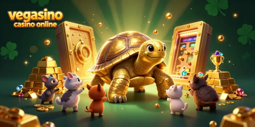 Experience the excitement of vegasino casino online with vibrant 3D characters, iconic gambling elements, and an abundance of treasures.