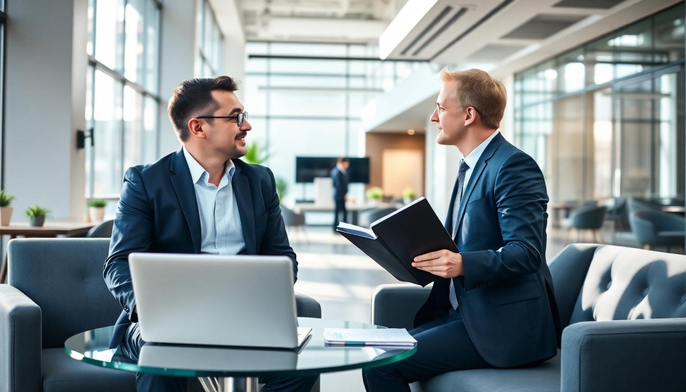 Headhunter Ingenieure discussing career opportunities in a modern office environment.