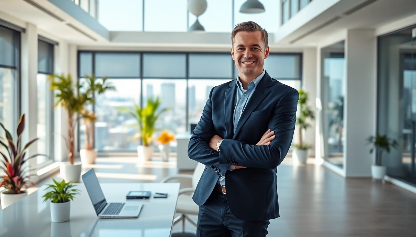Immobilienmakler Frankfurt Preungesheim berät Kunden in modernem Büro.