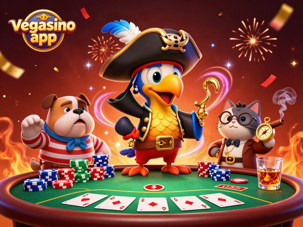 Join the action at vegasino app with a thrilling poker game featuring colorful casino elements.