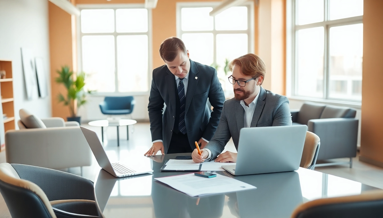 Business consultant analyzing data in a modern office setting focused on Unternehmensberatung strategies.