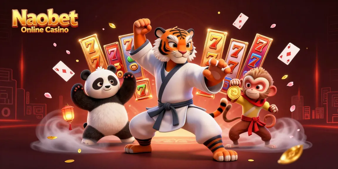 Naobet Online Casino bietet ein lebendiges 3D-Abenteuer mit Kung Fu-Charakteren im Casinostil.