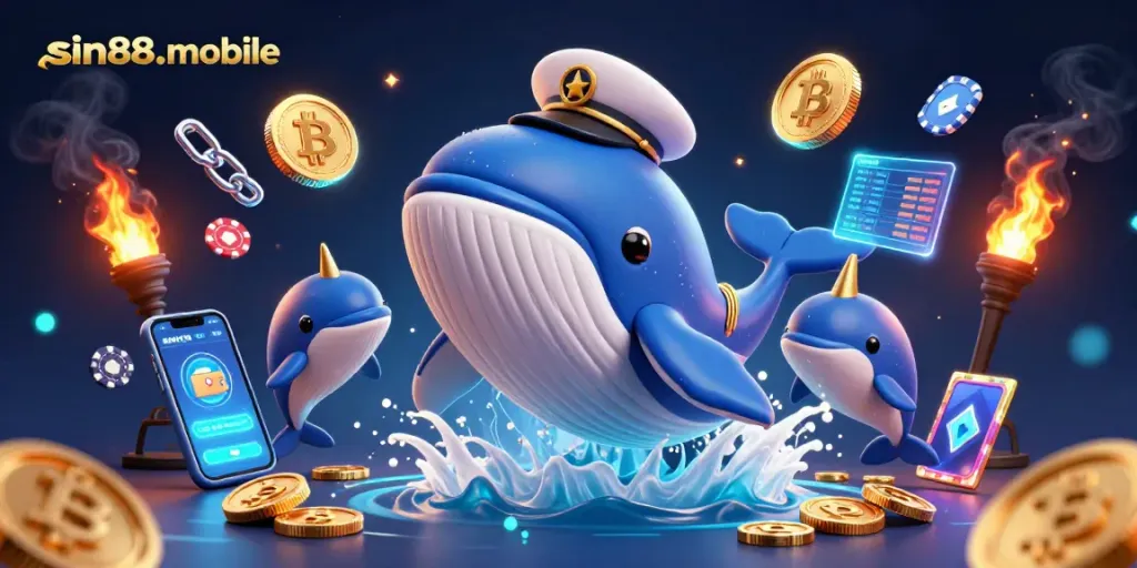 Experience thrilling adventures at sin88-mobile with vibrant casino elements and playful characters.