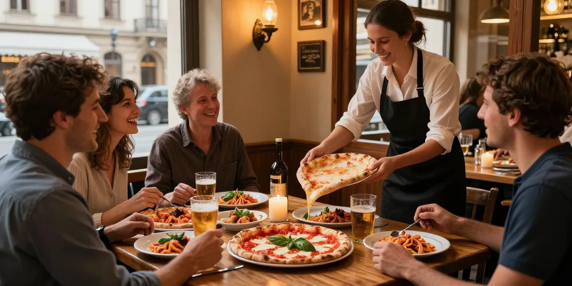Enjoying delicious Italian dishes at Pizzeria Madera, featuring pg soft pizza and pasta.