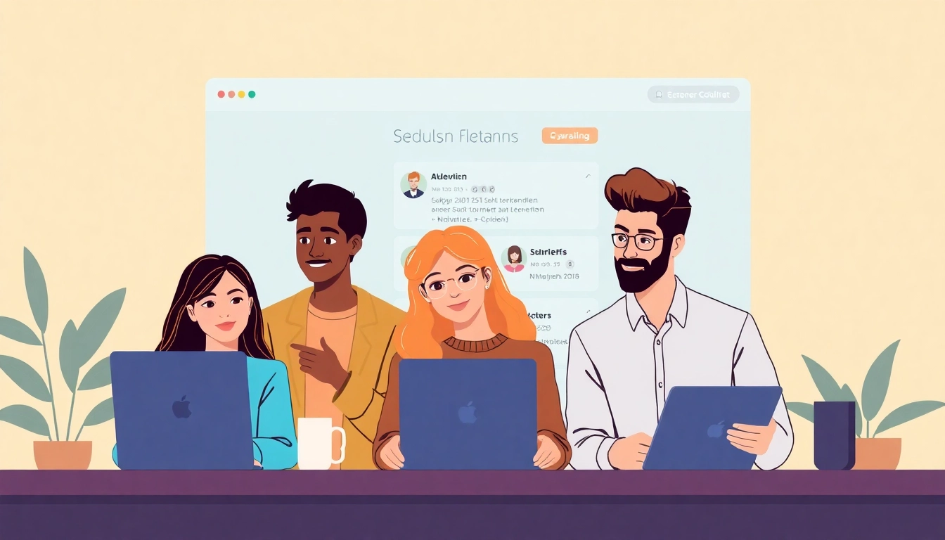 Job seekers exploring Stellenangebote on a digital platform in a modern and welcoming environment.