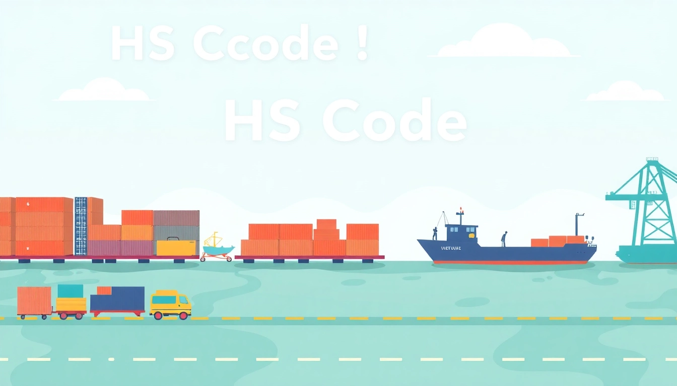 HS Code representation highlighting various traded goods in an engaging shipping context.