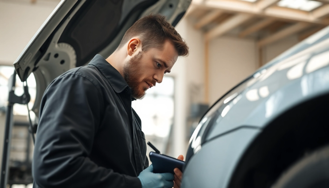 Assessing vehicle damage by a kfz gutachter berlin using professional tools and expertise.