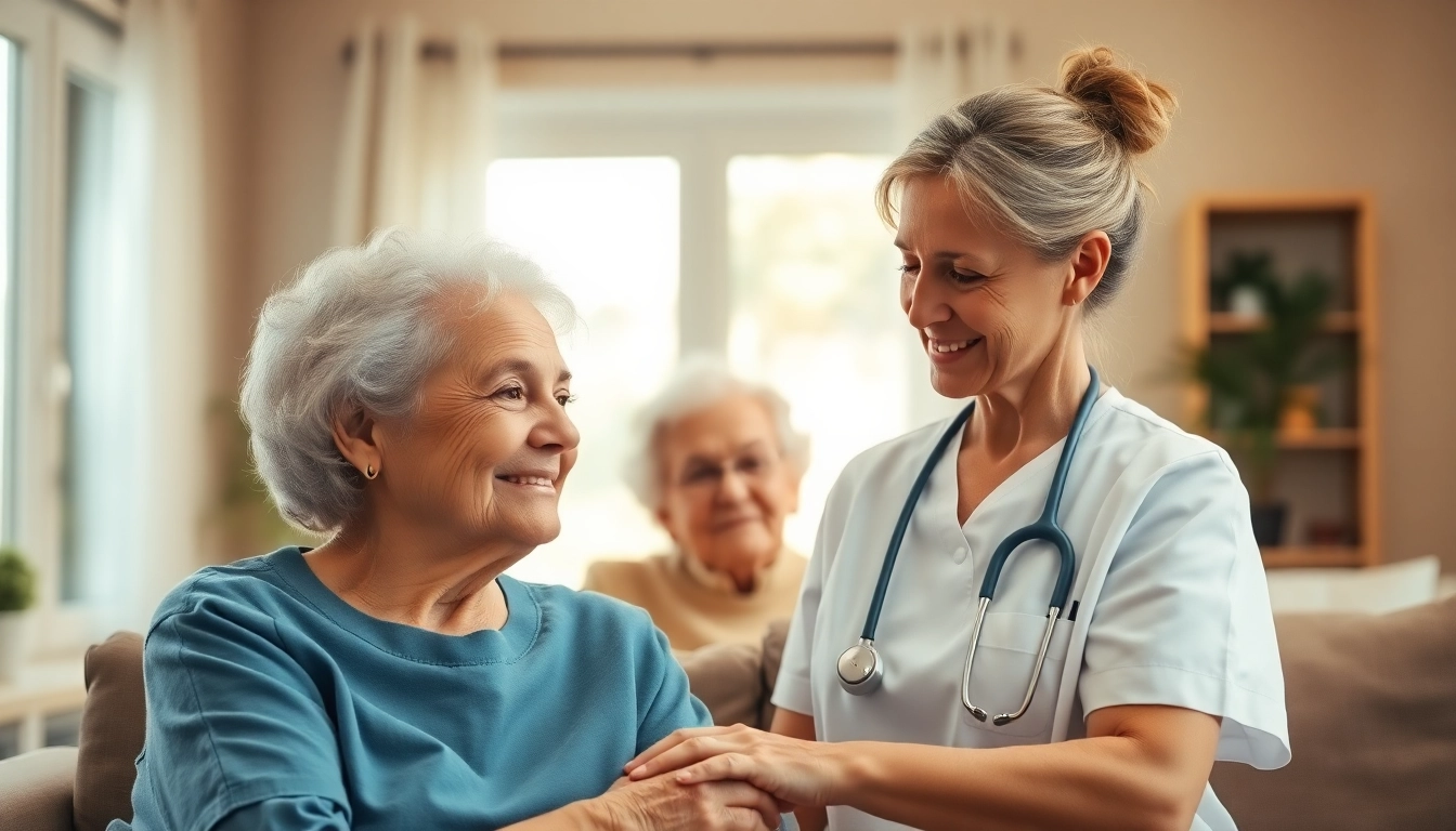 An elderly person receiving compassionate care from a nurse, representing a dedicated Pflegedienst in action.
