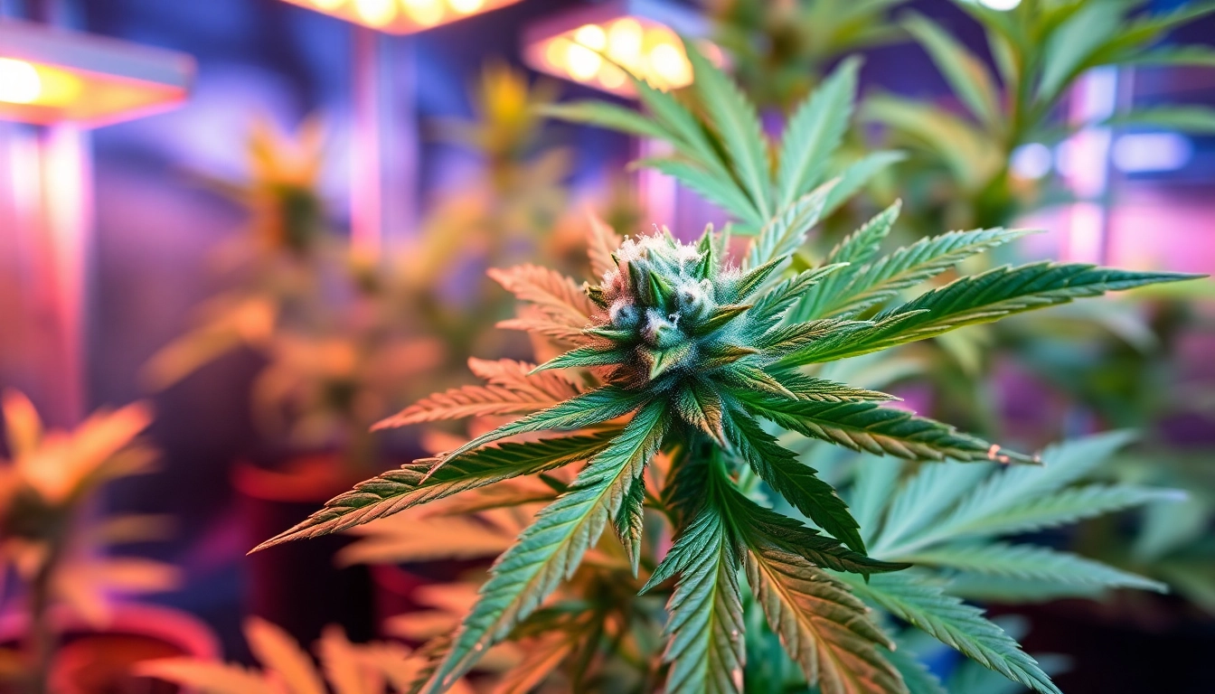 Discover the beauty of a thriving white widow cannabis plant showcasing its lush green leaves and sparkling trichomes.