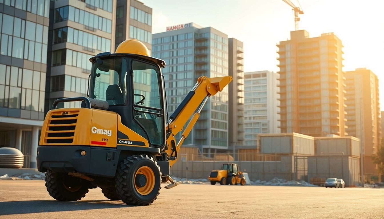 Minibagger mieten in Hannover: Leistungsstarker Bagger bei städtischer Baustelle, ideal für Bauprojekte.