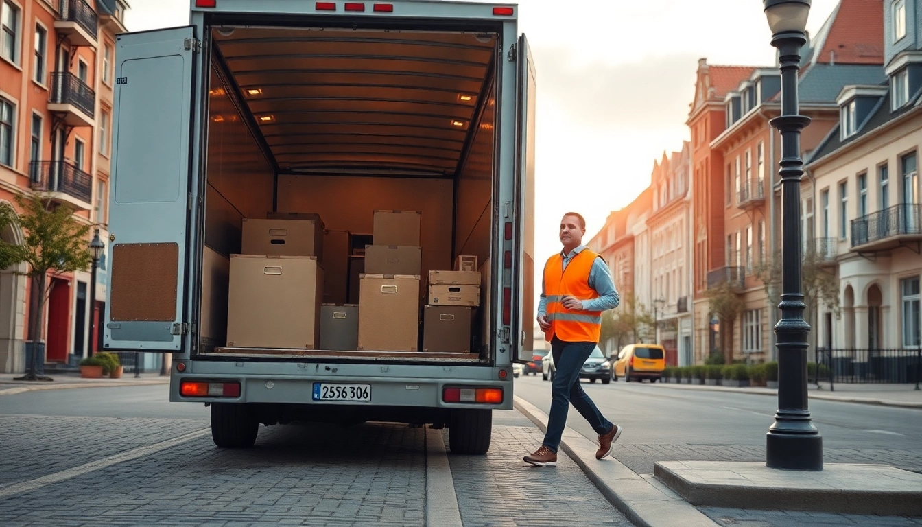 Professionelles Umzugsunternehmen Saarbrücken lädt Möbel sicher in ein Lastfahrzeug.