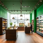 Entdecken Sie die vielfältigen Produkte im CBD Shop Zürich, stilvoll präsentiert.