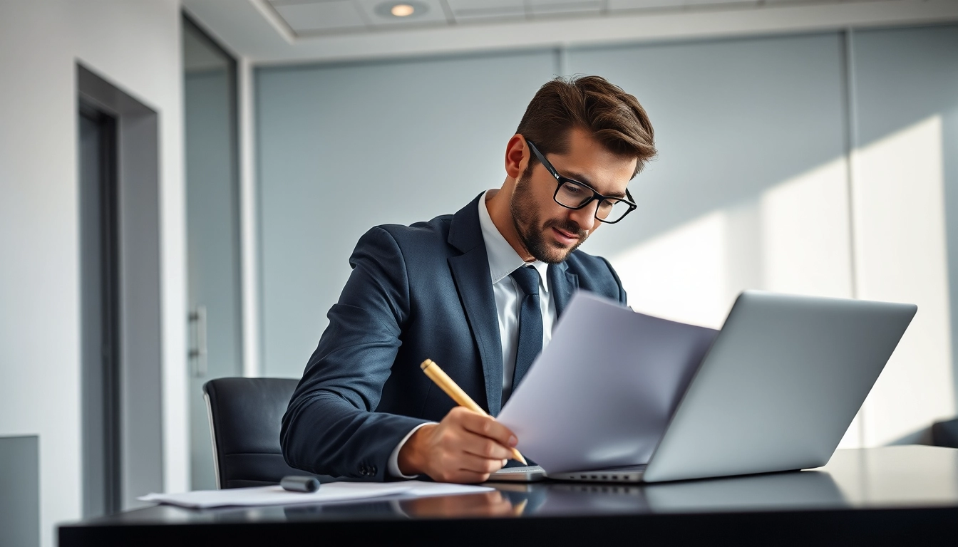 Headhunter Kassel analysiert Lebenslauf in modernem Büro.