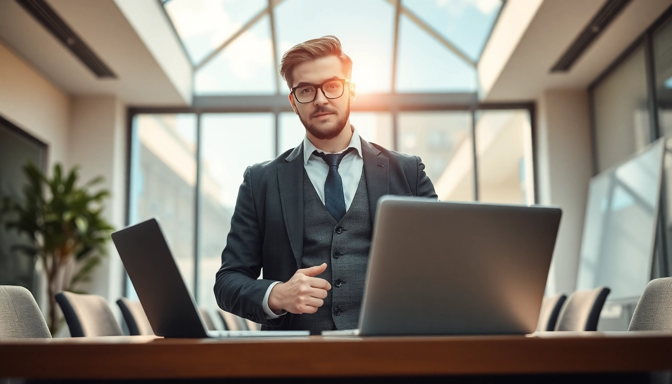 Professioneller Headhunter Solingen präsentiert Lebensläufe in einem modernen Büro.