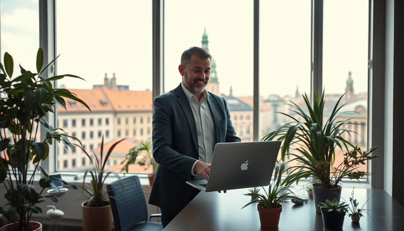 Headhunter Dresden im Gespräch mit einem Kunden in modernem Büro.