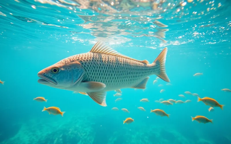 Tauchen in Playa del Carmen, ein Taucher erkundet die farbenfrohen Korallenriffe unter Wasser.