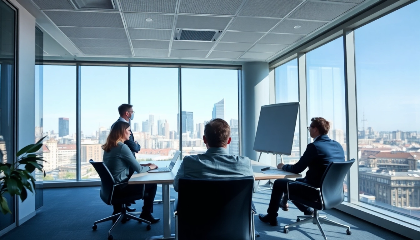 Headhunter Frankfurt zeigt ein engagiertes Team in einem modernen Büro.