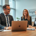 Professioneller Headhunter Bochum berät dynamische Kandidatin im Büro.