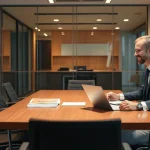 Headhunter Saarbrücken im modernen Büro, im Gespräch mit Kunden.