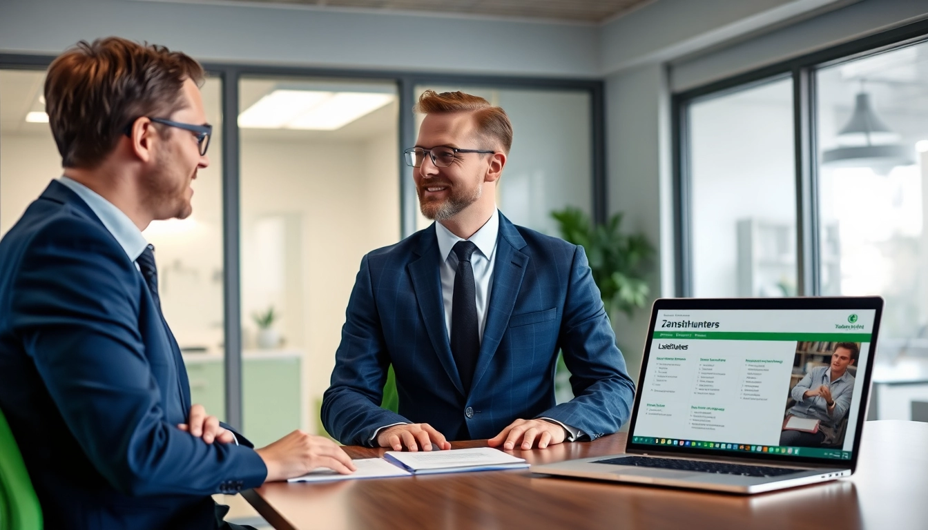 Headhunter Zahnmedizinische Fachangestellte arbeitet im modernen Büro und rekrutiert qualifizierte Fachkräfte.