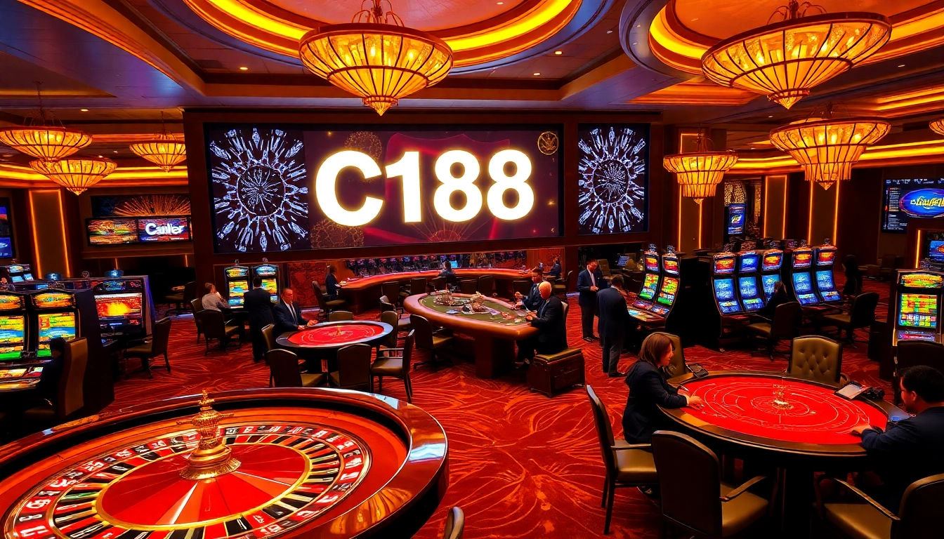 Experience the thrill of C168 casino with vibrant gaming action and lavish decor.
