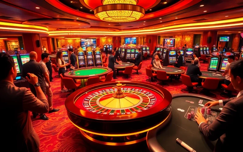 Experience thrilling gameplay at rr88 casino with vibrant roulette and poker tables packed with action.