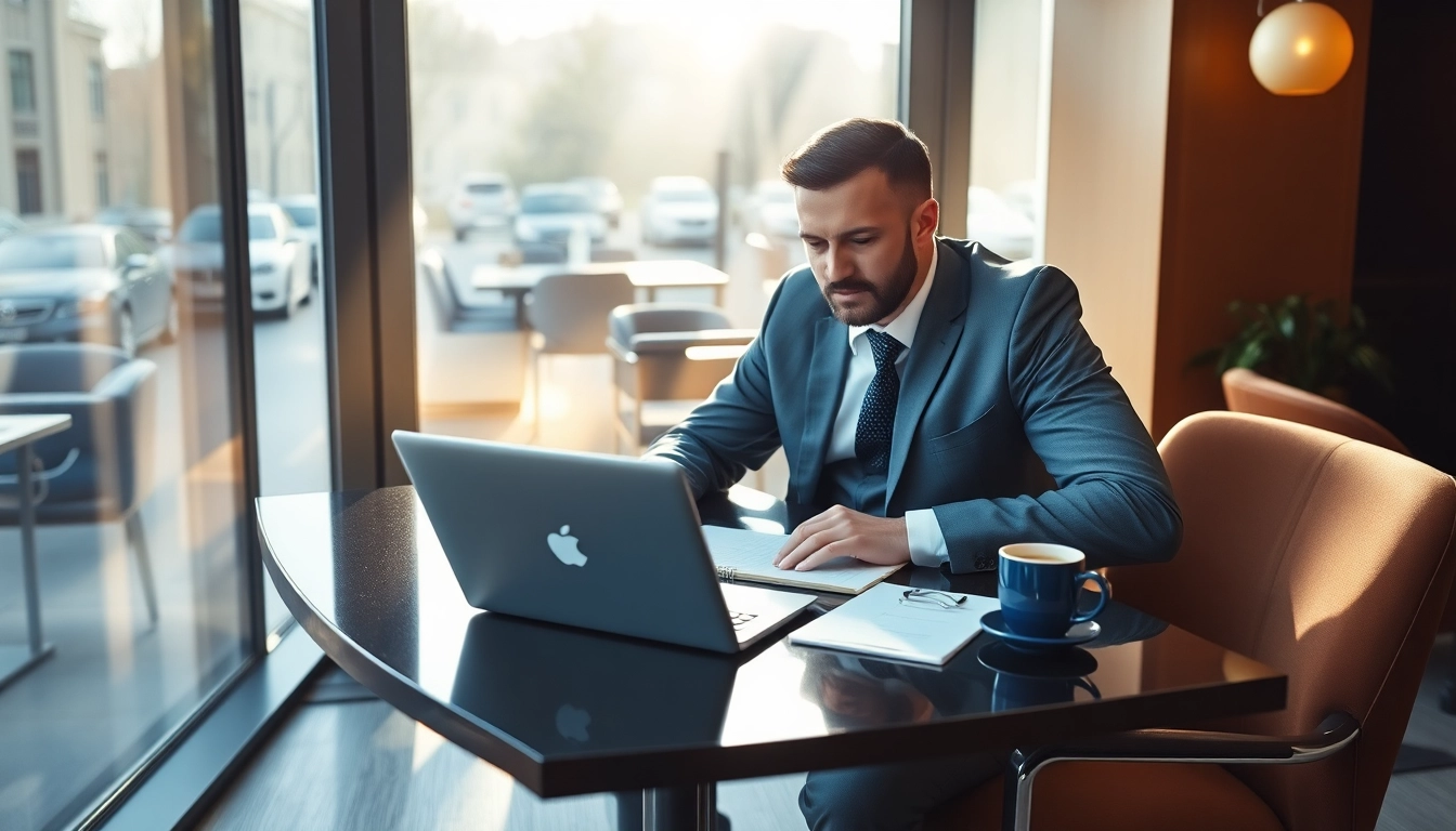Professioneller Headhunter Gastronomie arbeitet in modernem Büro, um Talente zu finden.