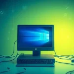 Entdecken Sie, wie Sie Windows 11 für PC herunterladen und aktivieren können, auf einem modernen Computer mit Technologie-Elementen.