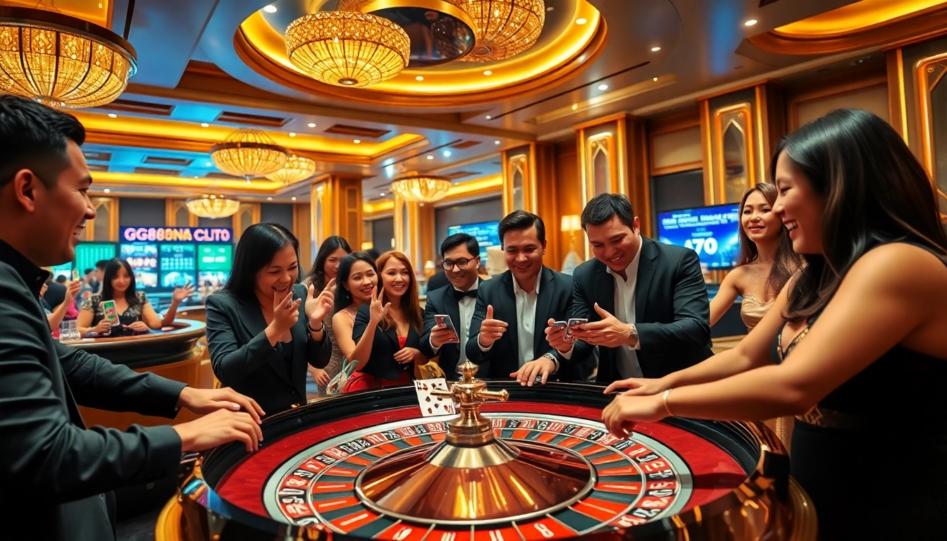 Players enjoying a thrilling roulette experience at https://gg88.black/, showcasing excitement and luxury in gambling.