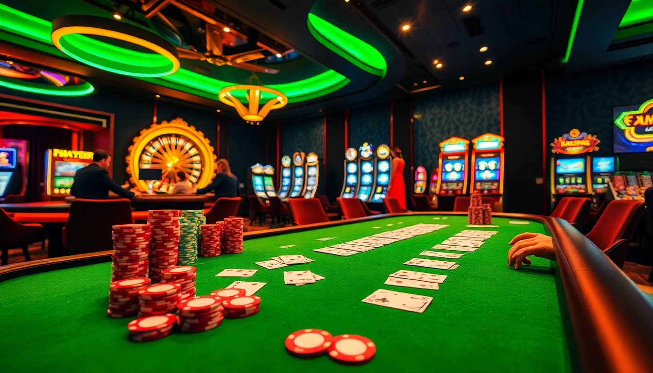 Experience luxury and excitement at https://x88casino.net/ with a vibrant casino scene featuring poker cards and chips.
