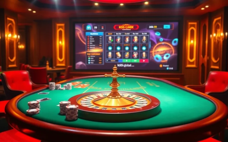 Live gaming excitement at a casino table with kk55.global's vibrant atmosphere and engaging visuals.