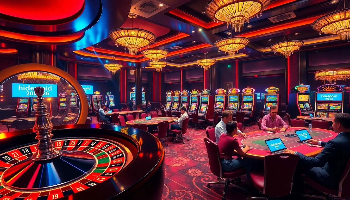 Engaging casino scene showcasing exciting games with the hidden wiki 2026 theme.